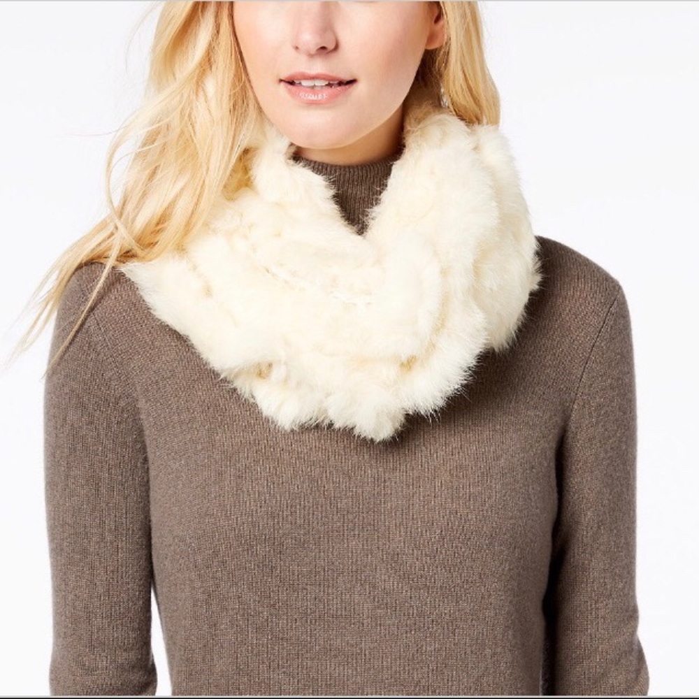 Marcus Adler Rabbit Fur Infinity Scarf NWT
